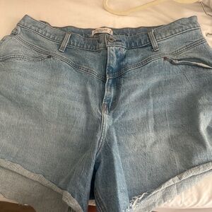 Abercrombie Dad Short Curve Love Light Blue Denim Women's Shorts